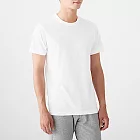 [MUJI無印良品]男有機棉無側縫天竺圓領短袖衫/2入XS白色