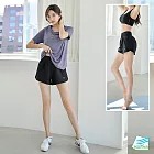 【BODYAIR嚴選】RUN柔軟寬腰防走光短褲(瑜珈.運動.慢跑.透氣.舞蹈.運動褲) S 黑