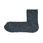 [MUJI無印良品]男棉混節紗直角短襪墨灰25~27cm