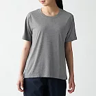 [MUJI無印良品]女吸汗速乾聚酯纖維短袖T恤S灰色