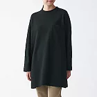 [MUJI無印良品]女有機棉緊密編織裏毛長版衫M-L黑色