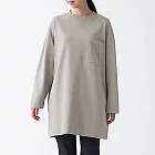 [MUJI無印良品]女有機棉緊密編織裏毛長版衫M-L淡棕