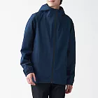 [MUJI無印良品]男透氣撥水加工聚酯纖維附防水膠條連帽外套S深藍