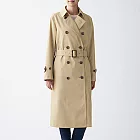 [MUJI無印良品]女棉混撥水加工雙排扣大衣S米色