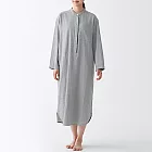 [MUJI無印良品]女有機棉二重紗織庫塔長上衣L~XL灰色