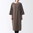 [MUJI無印良品]女氂牛毛混棉洋裝XS-S摩卡棕