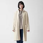 [MUJI無印良品]氂牛毛混羊毛雙面織大衣粉米M-L