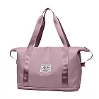 【EZlife】可擴充乾濕分離短途拉桿旅行包-粉色