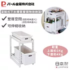 【日本珍珠金屬】日本製滾輪式下水槽雙層儲物收納架(深型收納盒)