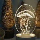 觸控底座小夜燈【加贈耶誕樹燈片】 幻水母