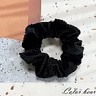 【卡樂熊】基本絨布典雅造型圈束/腸束/髮圈(六色)- 黑色