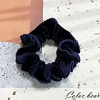 【卡樂熊】基本絨布典雅造型圈束/腸束/髮圈(六色)- 深藍