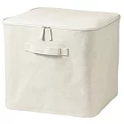 【MUJI 無印良品】聚酯纖維麻收納箱 /L/附蓋