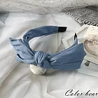 【卡樂熊】牛仔蝶結造型髮箍(兩色)- 淺藍