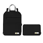 【EZlife】輕巧大容量折疊手提雙肩旅行背包 黑色