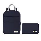 【EZlife】輕巧大容量折疊手提雙肩旅行背包 藏青色