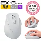 ELECOM EX-G人體工學無線靜音滑鼠 (M)-白