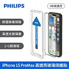 PHILIPS iPhone 15系列 高透亮鋼化玻璃保護貼-保護膜 保貼 兩片超值組  iPhone15ProMax