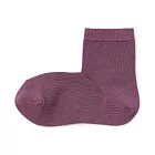 【MUJI 無印良品】女棉混足口柔軟舒適直角短襪23-25cm 煙燻紫