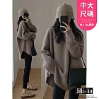 【Jilli~ko】加厚開衩絨毛衣女中長款慵懶風針織衫中大尺碼 J11250  FREE 卡其