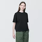 【MUJI 無印良品】女棉混天竺圓領短袖T恤 M 黑色
