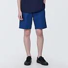 【MUJI 無印良品】男有機棉水洗平織布舒適短褲 XS 藍色