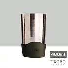 【鈦工坊TiKOBO】純鈦雙層真空 蛋形杯_480ml/馬克杯/水杯 _焙茶綠