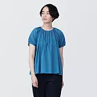 【MUJI 無印良品】女有機棉強撚短袖套衫 S 藍色