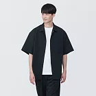 【MUJI 無印良品】男透氣彈性短袖襯衫 XS 黑色