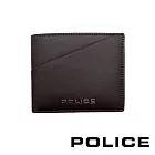 【POLICE】限量2折起 頂級小牛皮4卡零錢袋男用皮夾 布魯斯系列 全新專櫃展示品 (咖啡色)