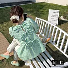 【Jilli~ko】設計感後蝴蝶結氣質泡泡袖圓領上衣女 J11859  FREE 綠色