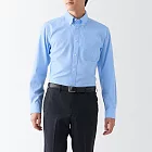 【MUJI 無印良品】男有機棉免熨燙扣領襯衫 XS 淡藍