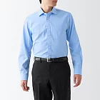【MUJI 無印良品】男有機棉免熨燙半寬領襯衫 XS 淡藍