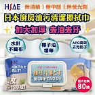 HSAE廚房萬用布椰子油去污清潔濕擦巾(80抽/盒)*2盒
