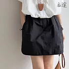【衣途】高級感a字工裝短裙(KDSY-B770) M 黑色