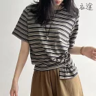 【衣途】韓版條紋圓領短袖T恤(KDTY-B699) M 條紋