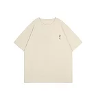 【MsMore】 純棉寬鬆簡約印花大碼圓領短袖T恤中長版上衣# 122635 M 杏色
