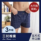 【三花】大尺碼內褲(隨機3件組)5片式平口褲 男內褲 四角褲 2XL 隨機