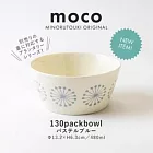 【日本Minoru】Moco優雅煙花 陶瓷餐碗480ml ‧ 杏白藍