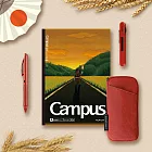 【獨家贈品】KOKUYO Campus Art Award得獎筆記本(守護神)文具套組-  紅