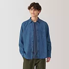 【MUJI 無印良品】男丹寧襯衫 S 藍色