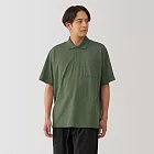 【MUJI 無印良品】男水洗天竺短袖POLO衫 S 卡其綠