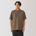 【MUJI 無印良品】男水洗天竺短袖POLO衫 S 棕色