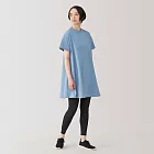 【MUJI 無印良品】女抗UV吸汗速乾短袖洋裝 S 淡藍