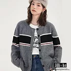 【Jilli~ko】學院風撞色圓領針織開衫 J11922  FREE 灰色