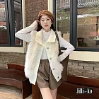 【Jilli~ko】水貂絨氣質軟糯開衫坎肩外套 J11934  FREE 白色