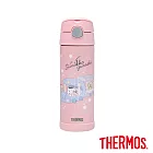 【THERMOS 膳魔師】不鏽鋼角落小夥伴真空兩用保冷瓶兒童水壺470ml(F4021CSG-SWLP) 星空漫步-粉