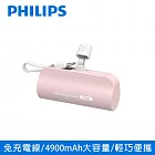 PHILIPS 飛利浦 4900mAh 口袋行動電源 Lightning款 DLP2550 粉