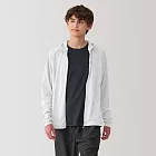 【MUJI 無印良品】男抗UV速乾拉鍊連帽外套 L 淺灰