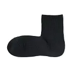 【MUJI 無印良品】男圈絨直角短襪25-27cm 黑色